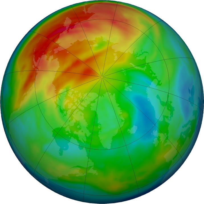 Arctic ozone map for 04 January 2021